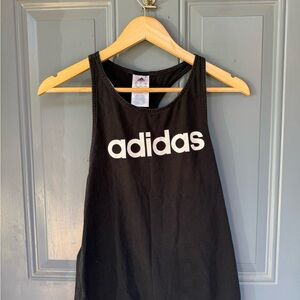 Adidas Black Sleeveless Top with White Logo
